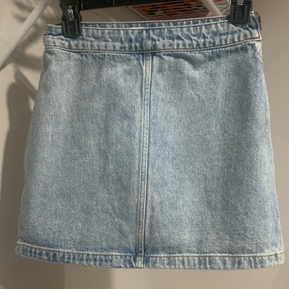 Wilfred Light Blue Denim Mini Skirt